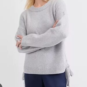 LOFT Side Tie Sweater In Gray
